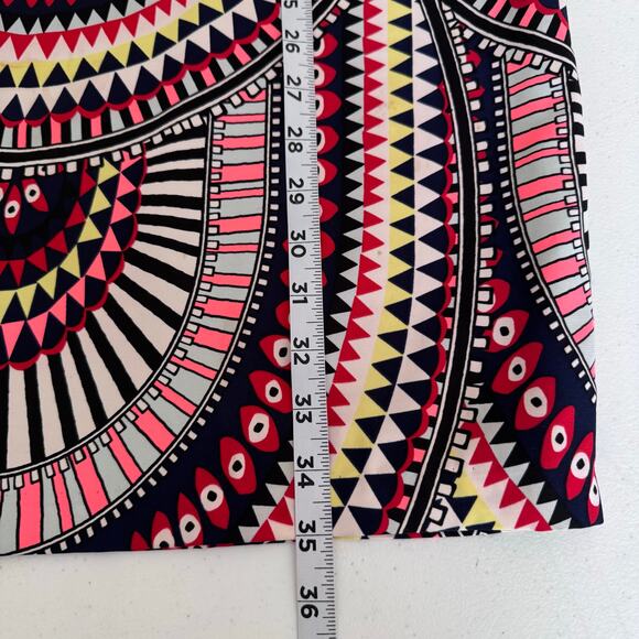 Mara Hoffman El Mundo Navy Pleat Front Shift Dress Women's Small Multicolor Mod - Picture 9 of 11